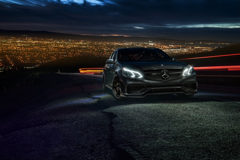 sedan, Mercedes-Benz, traffic, travel, E63, Nigth, reflection, asphalt, car, sports Car, highway, road, cityscape, architecture, dark, curve, luxury, mode of Transport