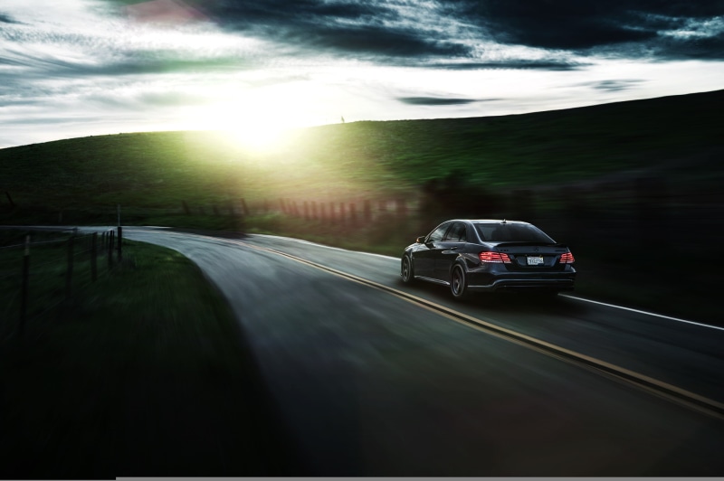 E63, Ligth, AMG S, Rear, Mercedes-Benz, 1080P, Summer, California, Sonic, Nature, Motorsport, Nigth