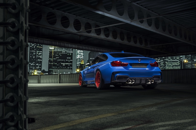 Nigth, Blue, 2K, Wheels, Vorsteiner, BMW, City, Photoshoot, GTRS4, Widebody, Rear