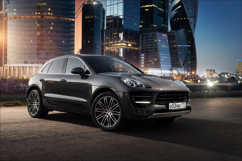 Ligth, Porsche, 1080P, Nigth, Car, Russia, Moscow-City, Macan, Offroad, black