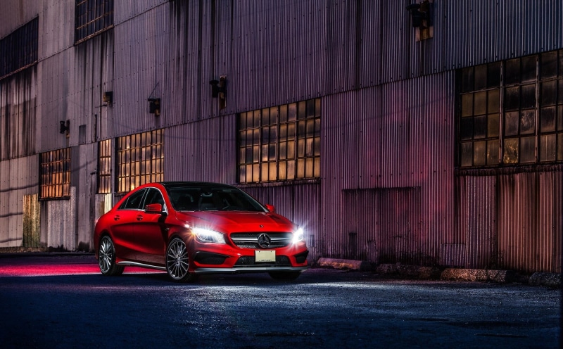 Red, Front, 1080P, Car, Ligth, Nigth, Mercedes-Benz, AMG, CLA45