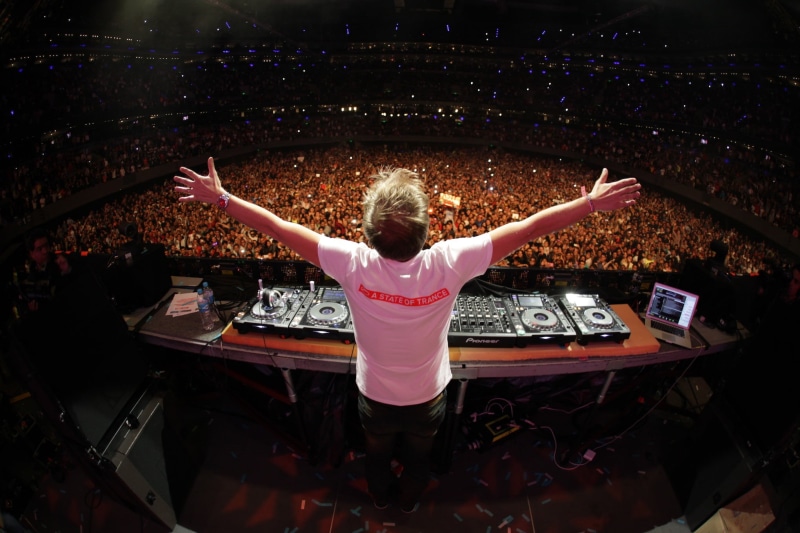DJ, crowd, spectator, hair, pink, positive emotion, trance, white, happiness, house music, excitement, real people, arms outstretched, emotion, body part