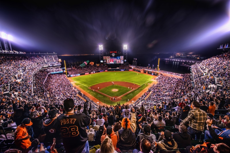 4K, stadium, sport, audience, crowd, event, nighttime, spectator, baseball, fan - Enthusiast, people, men, competitive Sport, night