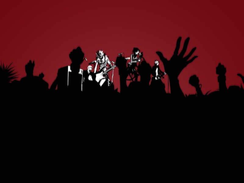 rock music, stage, musician, performance, microphone, anime girls, spectator, people, arts culture and entertainment, modern rock, performance group, excitement