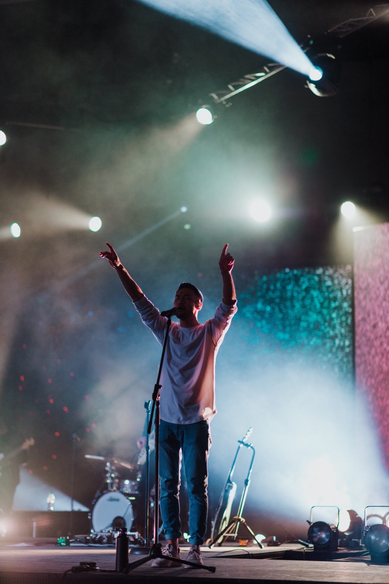 musician, rock concert, human arm, skill, music festival, sing, band, scripture, arms raised, real people, illuminated, night, person, emotion, concert
