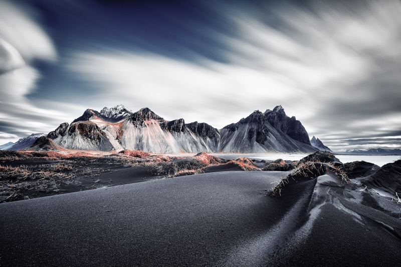 mountains, Vestrahorn Islande, 1080P, shore, nature