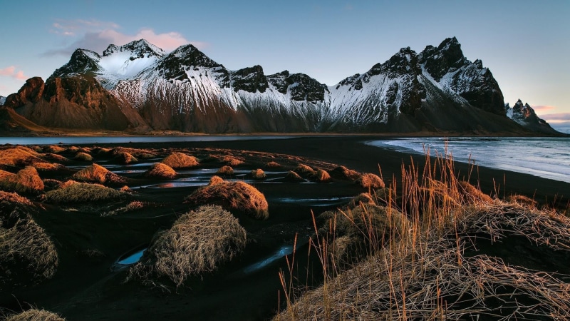 water, iceland, outdoors, snow, mountains, vatnajokull national park, mountain peak, beauty in nature, environment, landscape, morning, lake, europe, nature