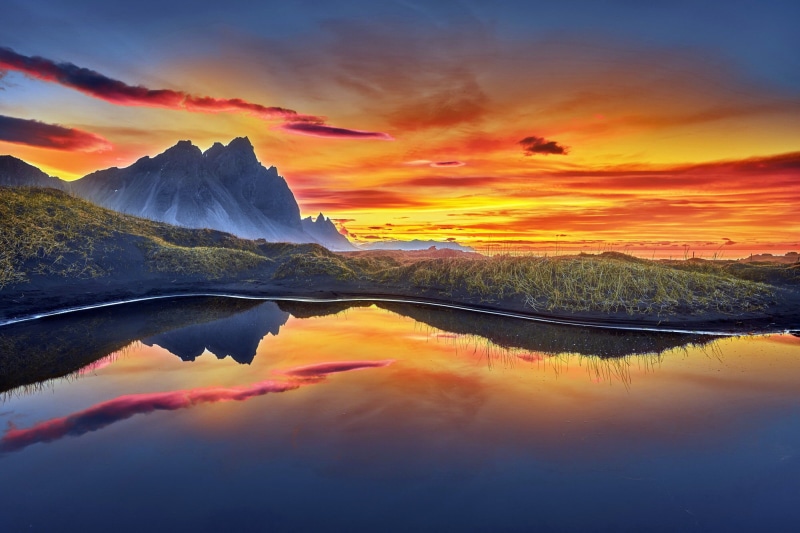 iceland, 1080P, sunrise, Vestrahorn