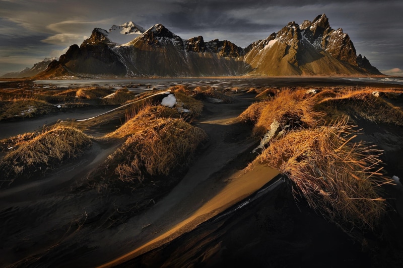 mountain, mountains, Iceland, Stokksnes, 1080P, landscape, Vestrahorn