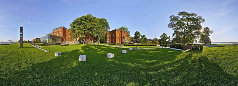 day, architecture, building exterior, nature, field, tree, outdoors, panoramic, green color, land, HDR, building, fisheye lens, no people, house, landscape