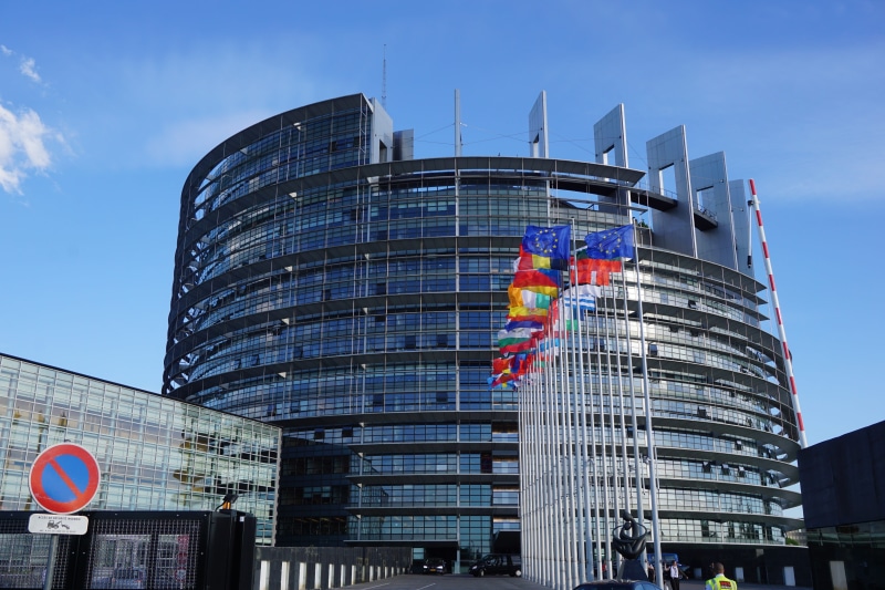 architecture, nature, low angle view, no people, government, european parliament, skyscraper, day, city, built structure, office, patriotism, building