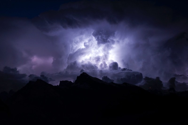 storm cloud, lightning, mountain peak, dark, cloudscape, sky, weather, scenics - nature, dramatic Sky, moody Sky, scenics, outdoors, silhouette, 2K, sign