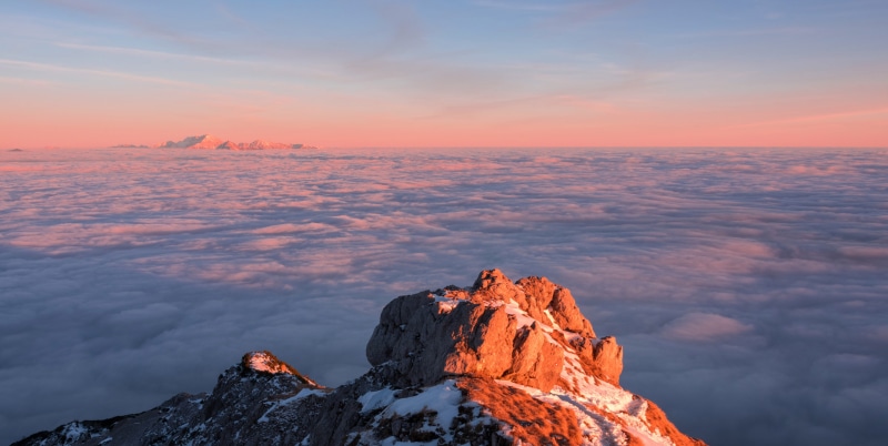 clouds, panorama, gold, mountain peak, sunrise, sky, no people, beautiful, sunset, 5K, dramatic, rock formation, scene, remote, sea, dawn, peaceful, mountain