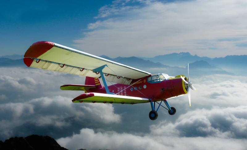white, sky, biplane, propeller plane, 2K, clouds, vacations, commercial Airplane, outdoors, holiday, old, aircraft Wing, fly, propeller, extreme sports