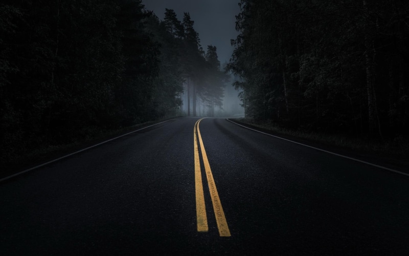 roads, quality, road, picture, 1080P, landscape, trees, photograph, night, mood, high