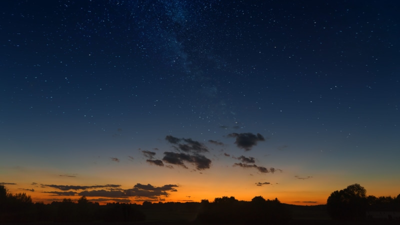 blue, star field, idyllic, scenics - nature, tranquil scene, mood, nature, no people, star, outdoors, sky, background image, weather, night, dramatic, plant