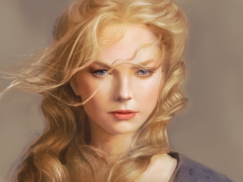 Art, Fantasy, 1080P, Girl, Blonde, Wind, Hair