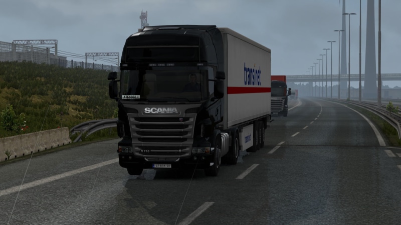 travel, road marking, direction, city, 1080P, sign, Euro Truck Simulator 2, the way forward, outdoors, day, cloud - sky, architecture, mode of transportation