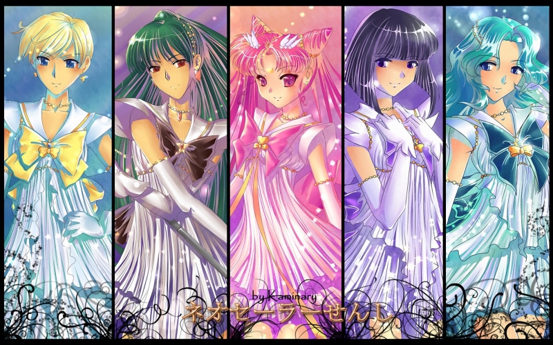 senshi, 2K, saturn, uranus, chibi, uniforms, sailor, moon, bishoujo, chibiusa, pluto, neptune