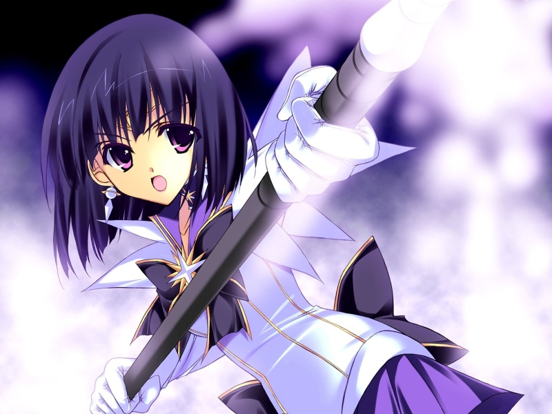 women, cheerful, people, females, creativity, moon, nature, close-up, day, smiling, fantasy, purple, earring, character, one Person, tomoe hotaru, brunette