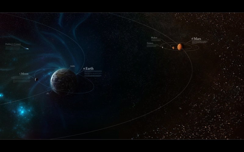 system, satellite, space, outer space, balls, hd, mars, hubble, outer, Galaxies, astronomy, earth, 1080P, moon, art, solar, comet, planets, int
