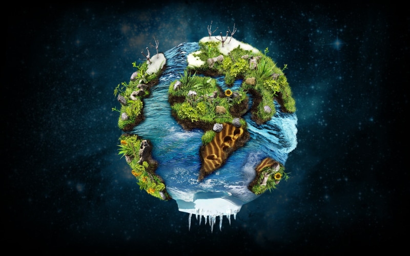 art, digital, space, 1080P, planets, world, x, hd, Earth, sick