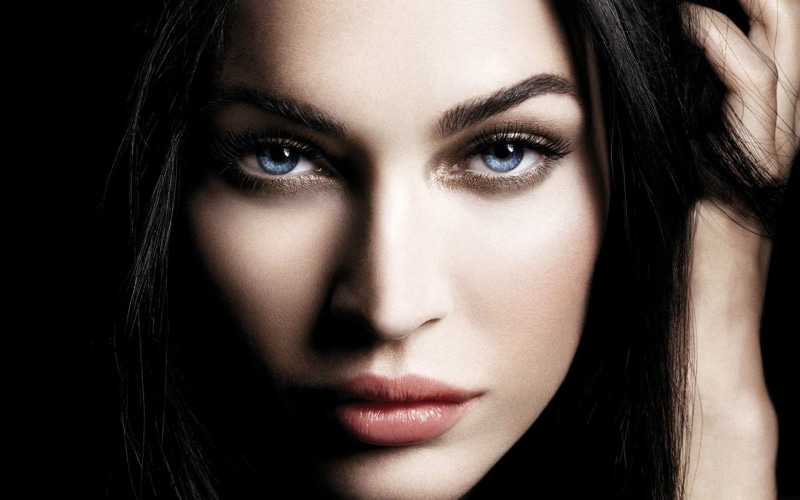 women, brunettes, faces, megan, blue, art, actresses, eyes, x, 1080P, celebrity, hd, actress, fox, people