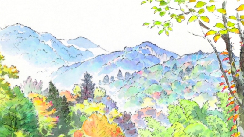 The Tale of Princess Kaguya, green, paint, leafed, princess, 1080P, beauty in nature, trees, leaf, plant, plant part, tree, mountain, travel, environment