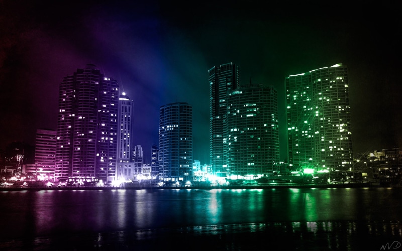 creative, 1080P, lights, graphics, city, hd, creative and graphics