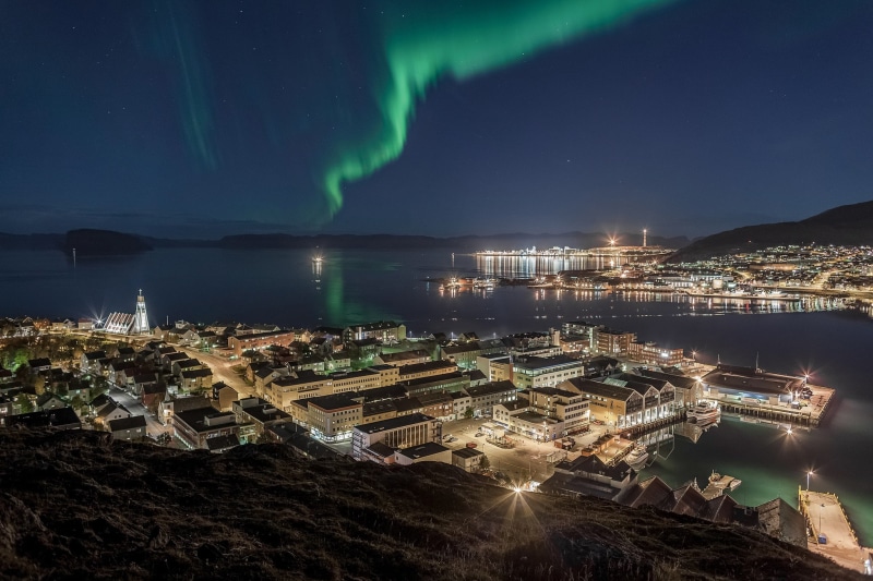lights, polar lights, Northern lights, Norway, 1080P, Hammerfest