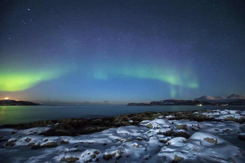 polar Climate, snow, vacations, body, 5K, galaxy, moon, travel, night, aurora Polaris, sea, rock - Object, constellation, light, north, dark, nebula, reykjavik