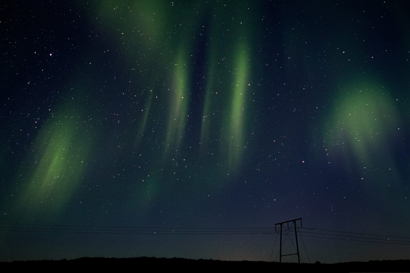 sky, polar, railroad, galaxy, icelandic, green color, beauty in nature, astronomy, low angle view, star field, desktop, 4K, tranquility, night