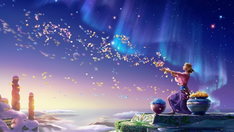 Lights, art, petals, Kagaya, flowers, 1080P, Northern, girl