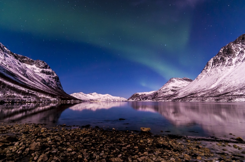 night, no people, Norway, nature, dramatic landscape, beauty in nature, landscape, astronomy, mountain range, milky way, water, space, winter, tranquil scene