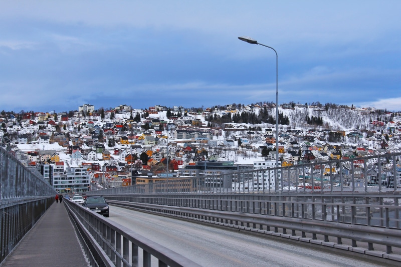 winter, sky, skyline, coast, cathedral, no people, norway, north, road, sea, street, romantic, arctic, water, view, beautiful, house, tromso bridge, scandinavia