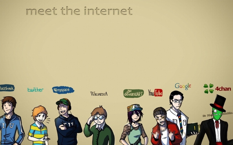 Facebook, men, offspring, Internet, childhood, people, boys, Wikipedia, real people, communication, fun, smiling, sign, copy space, western script, 4chan