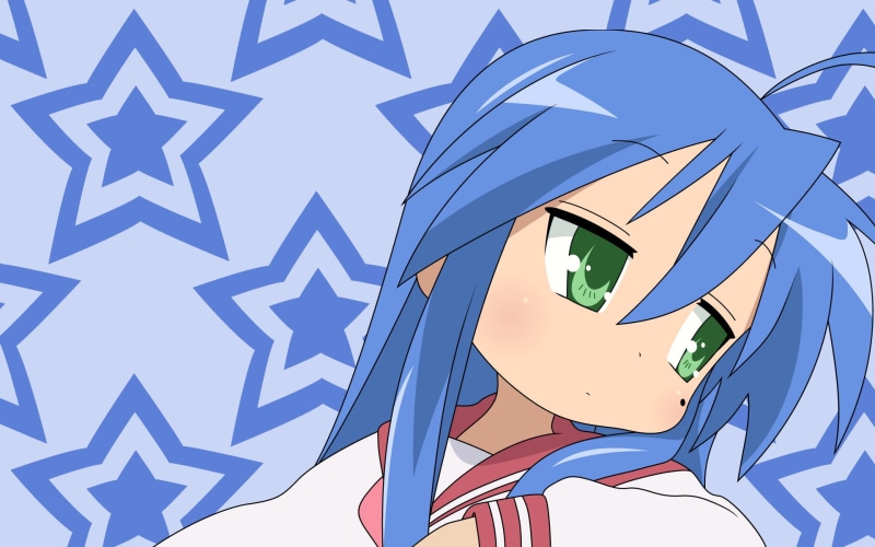 representation, communication, art and craft, human representation, Izumi Konata, sky, 1080P, nature, flag, sign, Lucky Star, blue, pattern, no people