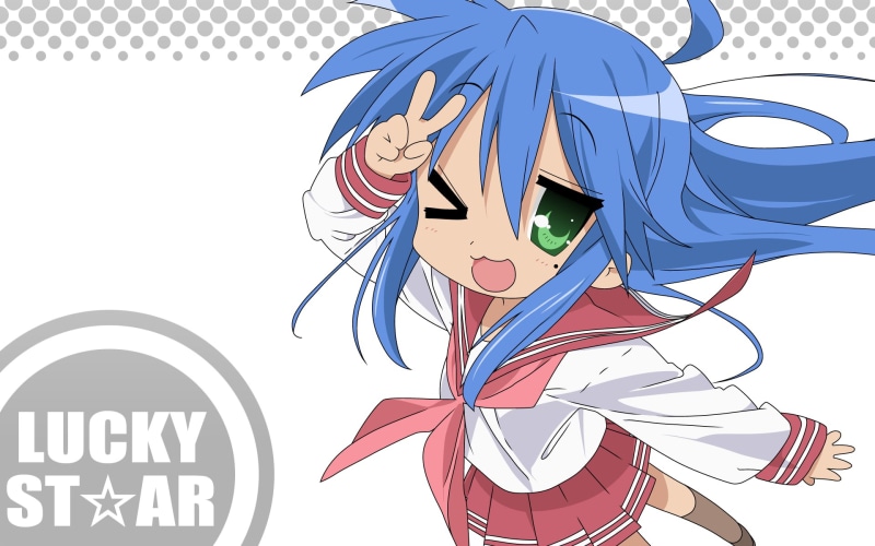 white background, multi colored, sign, Izumi Konata, no people, male likeness, still life, creativity, red, anime girls, close-up, indoors, design, western script