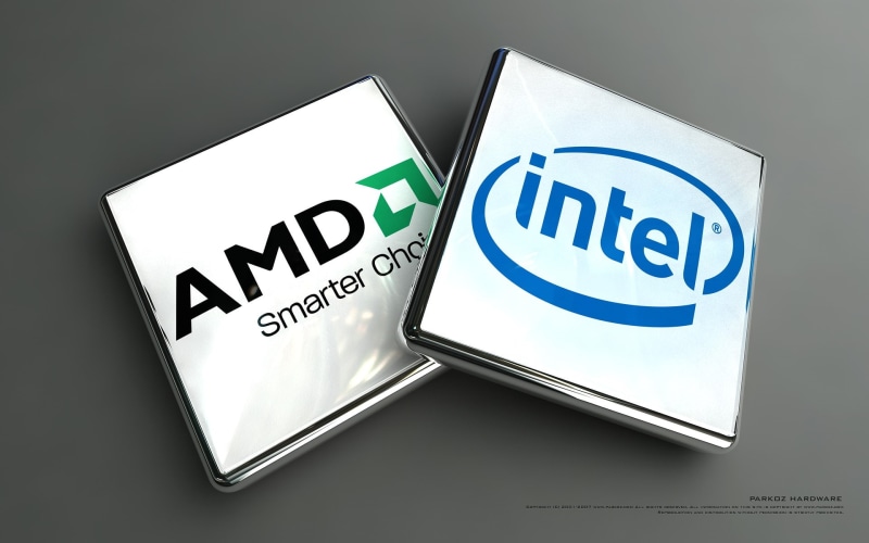 Intel, AMD, square, boxes, 1080P, two