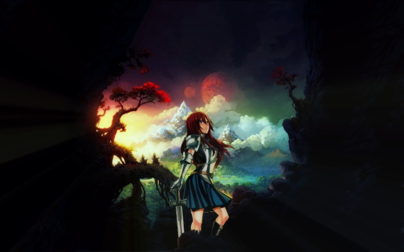 clothing, scarlet, burning, adult, witch, Scarlet Erza, beautiful woman, smoke - physical structure, one person, fashion, skill, indoors, fire, flame, performance