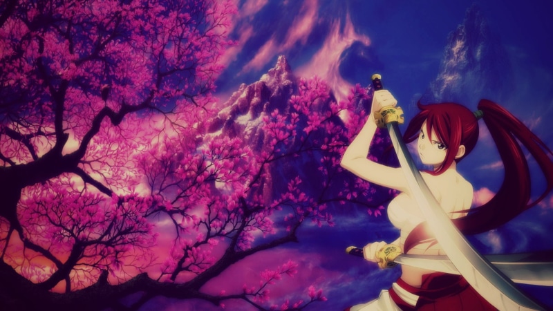 Anime, lifestyles, leisure activity, casual clothing, tree, nature, springtime, cloud - sky, flowering plant, adult, beauty in nature, scarlet, real people
