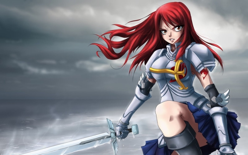 redhead, 1080P, Fairy Tail, Scarlet Erza, anime