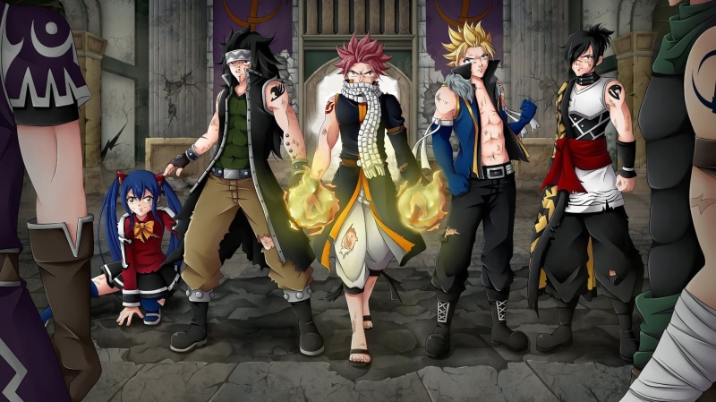 Gajeel Redfox, Fairy Tail, Anime, Rogue Cheney, Natsu Dragneel, Sting Eucliffe, Wendy Marvell, 1080P