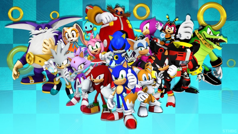 excess, indoors, people, choice, Sega, directly above, 1080P, Knuckles, multi colored, Sonic the Hedgehog, group of people, video games, Metal Sonic, variation