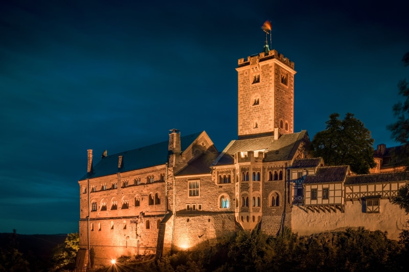 eisenach, cultural heritage, germany, thuringian forest, building, illuminated, travel destinations, ancient times, world heritage, thuringia germany, old