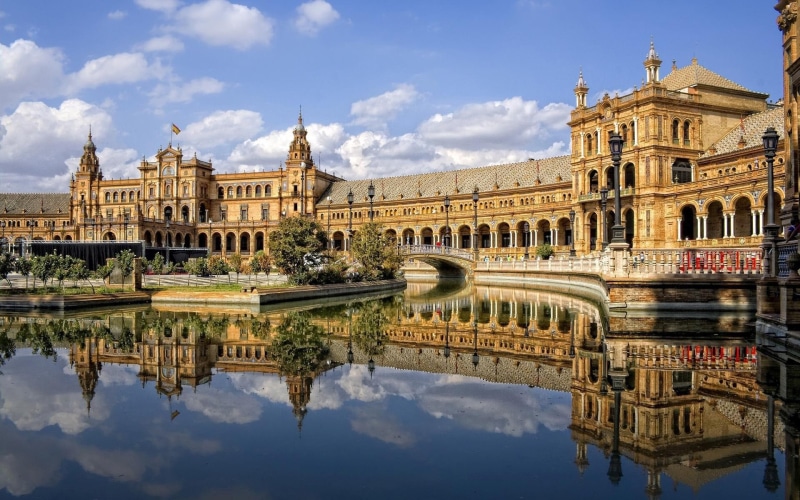 spain, building, oxford, europe, university, world, madrid, 1080P, de, plaza de espana, espana, lake, 1920x1200, cloud, plaza