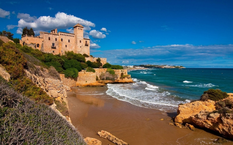 1080P, Spain, Castle, Catalonia, Sea, Rocks, Costa, Tarragona, Dorada