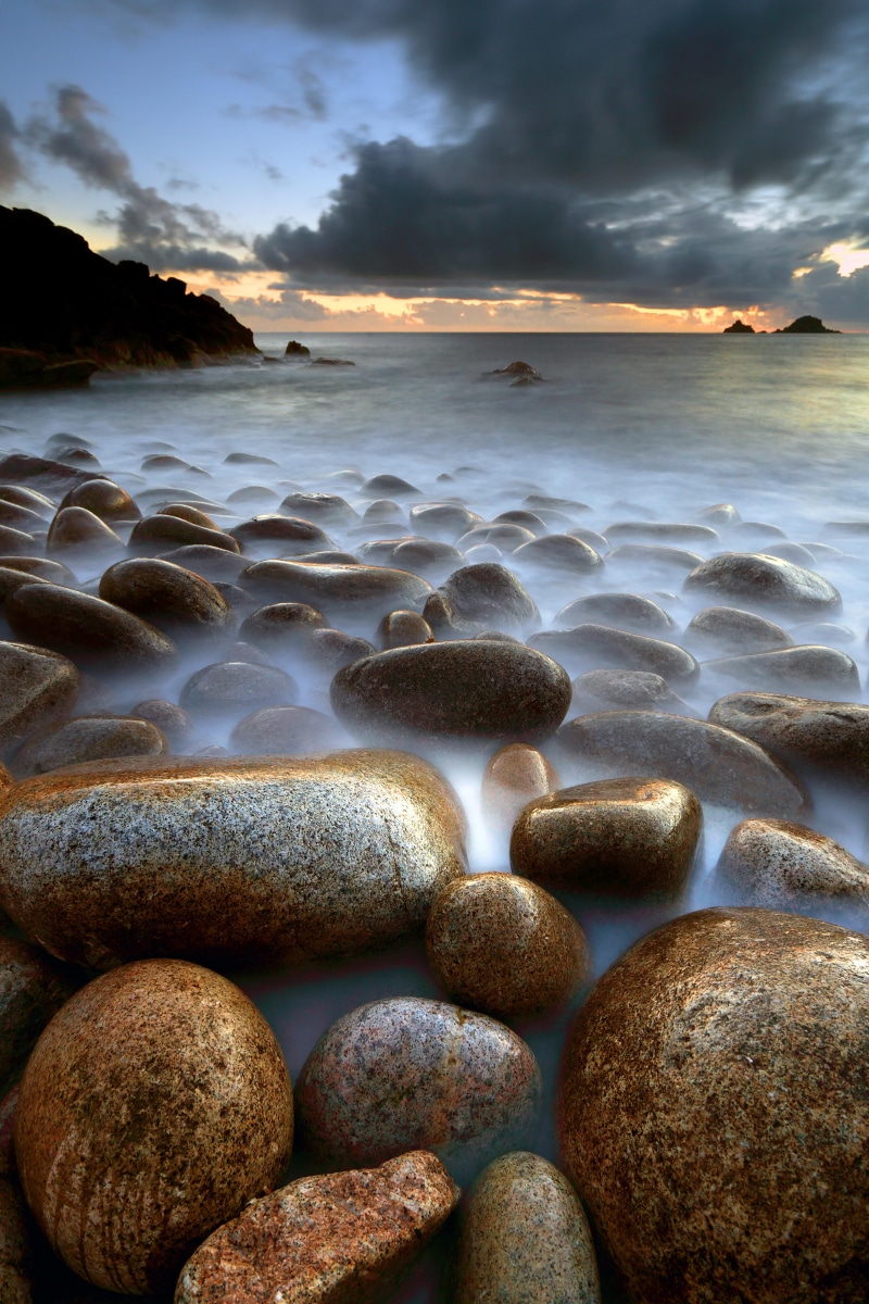rock - Object, landscape, water, sunset, outdoors, sky, dusk, scenics, photo, coast, coastal, nature, hour, beach, coastline, golden, sea, Lands End, seascape