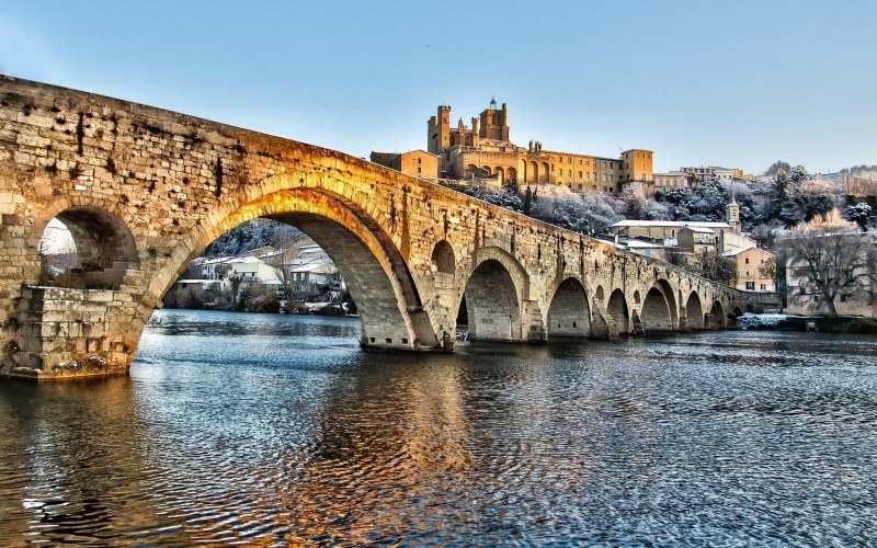 concrete, sky, building, connection, HDR, built structure, no people, snow, bridge, clear sky, nature, arch, gray, city, transportation, architecture, bridge - man made structure