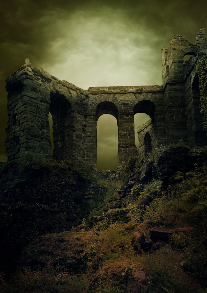 background, abandoned, architecture, sky, outdoors, dramatic, day, ancient, plant, ruin, 4K, lapsed, old ruin, cloud - sky, building exterior, tourism